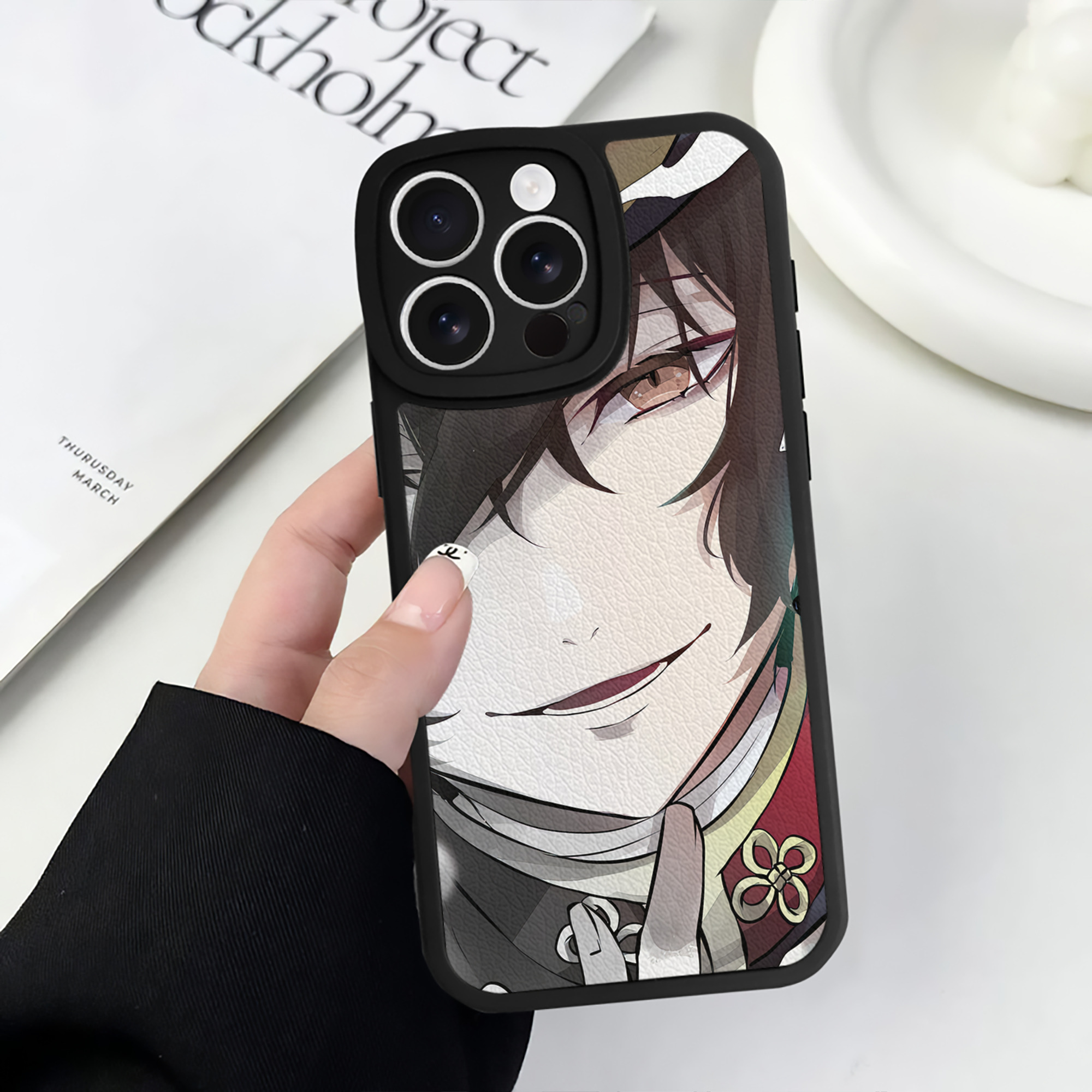 （画像用） 文豪ストレイドッグス Bungo Stray Dogs 【iPhone 16シリーズ対応】シリコンスマホケース（レザー調） 材質：シリコン